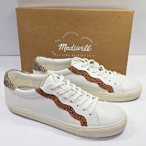 Madewell Unisex Sidewalk Wavy Low-Top Sneakers in Leather and Calf Hair